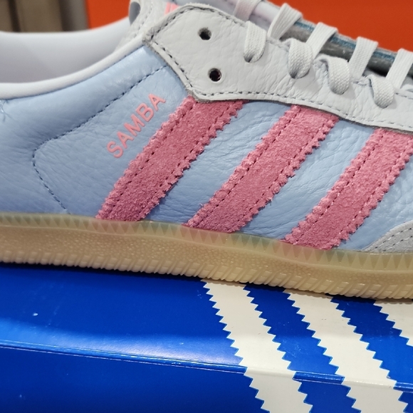Adidas Samba OG J Light Blue and Pink Sneakers - Picture 3 of 4
